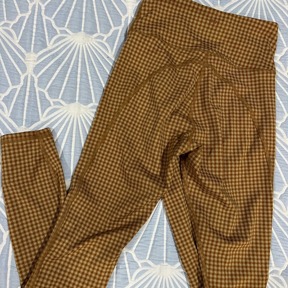 Madewell Brown Checkered Leggings